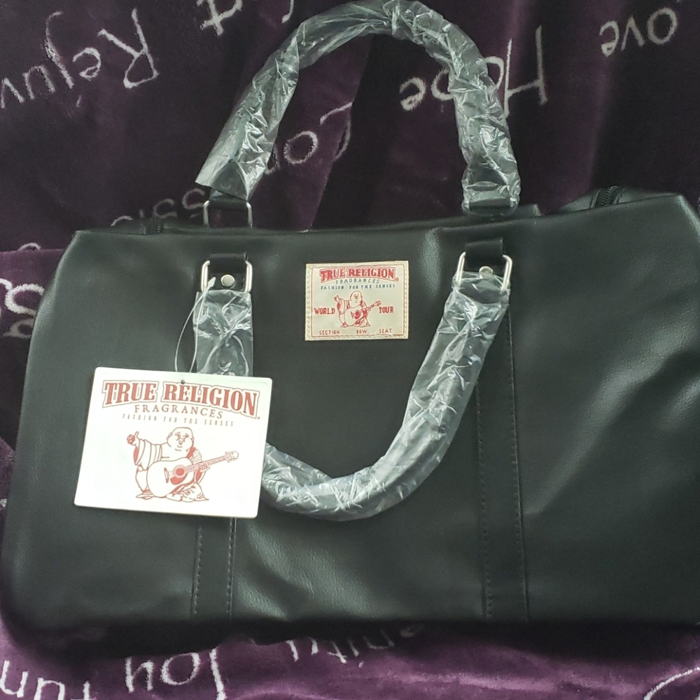 True Religion Leather Duffle Bag
